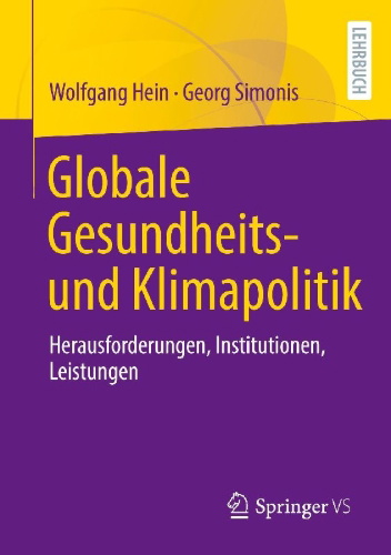 Buchcover und Innenansicht für das Buch: Globale Gesundheits- und Klimapolitik