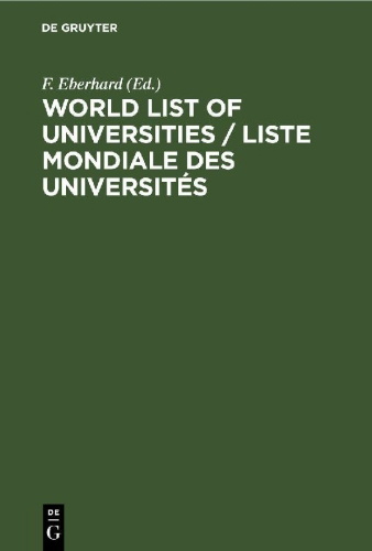Buchcover und Innenansicht für das Buch: World List of Universities / Liste Mondiale des Universités