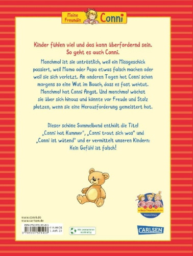 Buchcover und Innenansicht für das Buch: Conni-Bilderbuch-Sammelband: Meine Freundin Conni: Kummer und Wut, Angst und Mut - Connis Gefühle sind richtig und gut