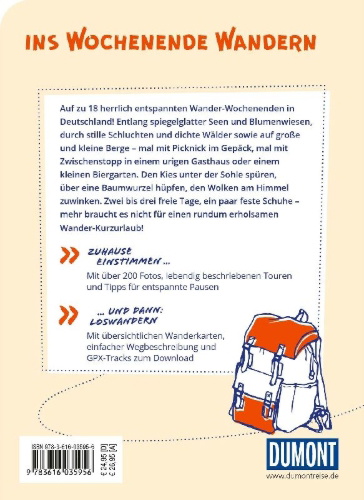 Buchcover und Innenansicht für das Buch: DUMONT Wanderzeit in Deutschland