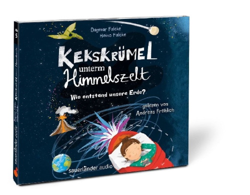 Buchcover und Innenansicht für das Buch: Kekskrümel unterm Sternenzelt. Wie entstand unsere Erde?