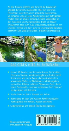 Buchcover und Innenansicht für das Buch: Naturzeit mit Kindern: Tal der Ardeche und Cevennen