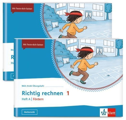 Buchcover und Innenansicht für das Buch: Mein Anoki-Übungsheft -Paket Richtig rechnen 1. Fördern
