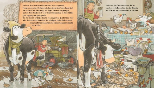 Buchcover und Innenansicht für das Buch: Lieselotte Weihnachtskuh Mini