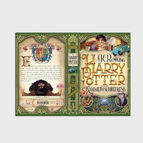 Buchcover und Innenansicht für das Buch: Harry Potter and the Chamber of Secrets