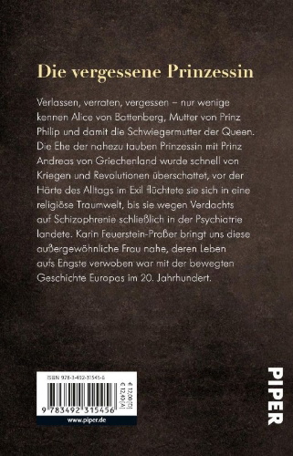 Buchcover und Innenansicht für das Buch: Alice von Battenberg - Die Schwiegermutter der Queen