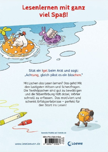 Buchcover und Innenansicht für das Buch: Leselöwen - Die lustigsten Witze zum Lesenlernen
