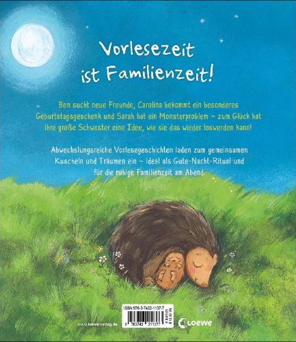 Buchcover und Innenansicht für das Buch: Zeit zum Vorlesen, Zeit zum Kuscheln - Die schönsten Einschlafgeschichten für gute Träume