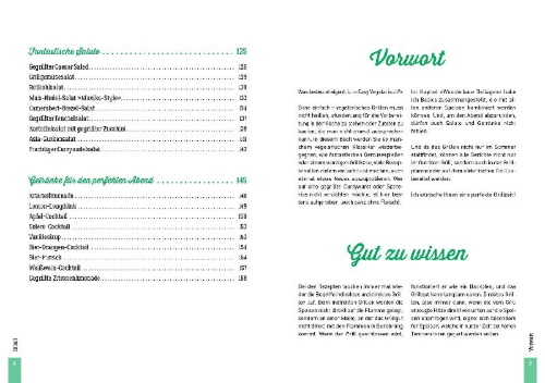 Buchcover und Innenansicht für das Buch: Easy vegetarisch grillen