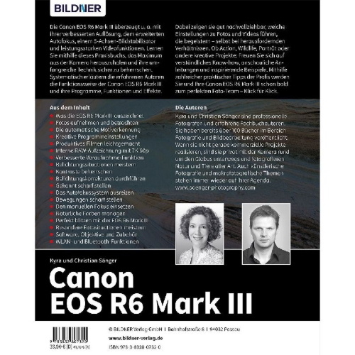 Buchcover und Innenansicht für das Buch: Canon EOS R6 Mark III - Das umfangreiche Praxisbuch zu Ihrer Kamera