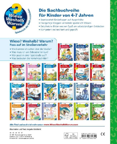 Buchcover und Innenansicht für das Buch: Wieso? Weshalb? Warum?, Band 5: Pass auf im Straßenverkehr