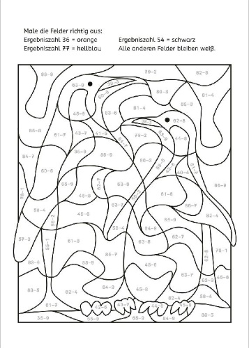Buchcover und Innenansicht für das Buch: LERNSTERN. Mein Mathe-Malblock. Rechnen bis 100