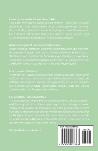Buchcover und Innenansicht für das Buch: Zuckerfrei backen für Kleinkinder ab 1 Jahr