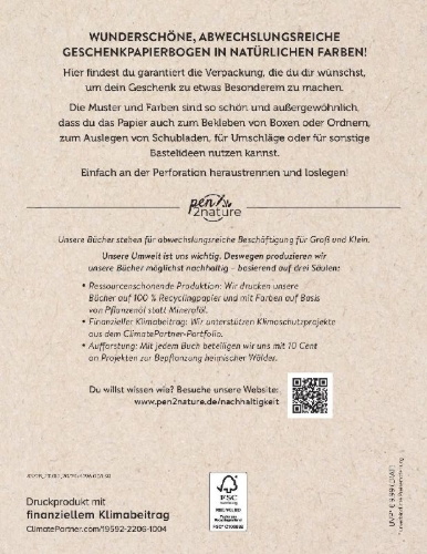 Buchcover und Innenansicht für das Buch: Geschenkpapier-Buch Calming Nature | 100% Recyclingpapier
