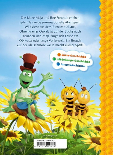 Buchcover und Innenansicht für das Buch: Die Biene Maja - Die schönsten Minuten-Geschichten