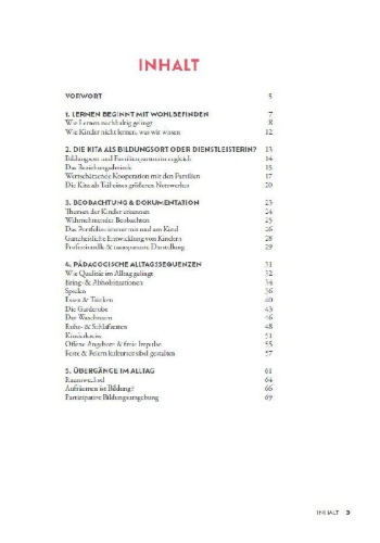 Buchcover und Innenansicht für das Buch: Alltagsqualität in Krippe & Kita