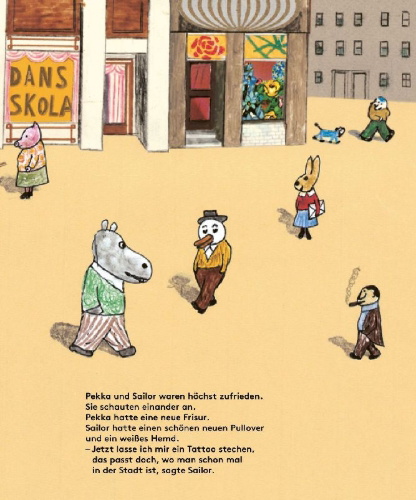 Buchcover und Innenansicht für das Buch: Sailor und Pekka erledigen was in der Stadt