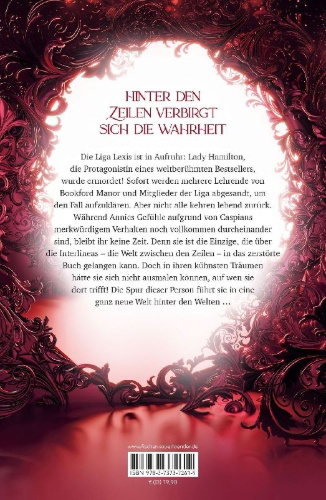 Buchcover und Innenansicht für das Buch: Liga Lexis - Blutrote Tinte