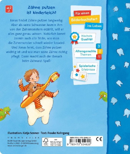 Buchcover und Innenansicht für das Buch: Mein erstes Zahnputzbuch