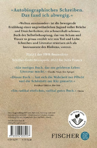 Buchcover und Innenansicht für das Buch: Welten auseinander