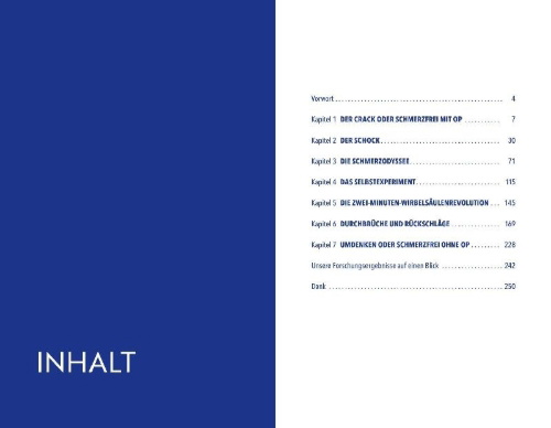 Buchcover und Innenansicht für das Buch: Der Rückenoperateur, der sich nicht selbst operieren konnte