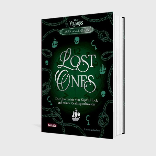 Buchcover und Innenansicht für das Buch: Disney Villains - Dark Ascension 2: LOST ONES -  Die Geschichte von Käpt'n Hook und seiner Zwillingsschwester