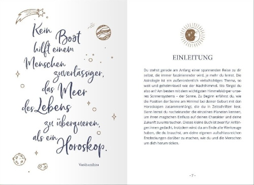 Buchcover und Innenansicht für das Buch: The little book of Astrology