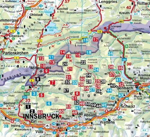 Buchcover und Innenansicht für das Buch: ROTHER Wanderführer Karwendel