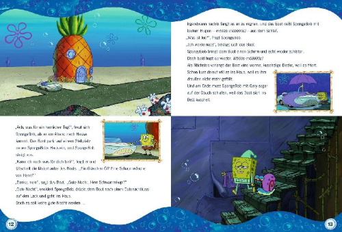 Buchcover und Innenansicht für das Buch: SpongeBob Schwammkopf: Meine liebsten Gutenachtgeschichten
