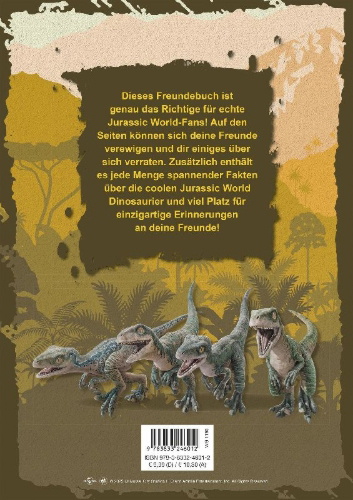 Buchcover und Innenansicht für das Buch: Jurassic World: Freundebuch