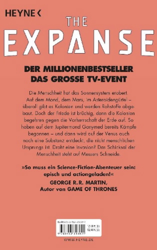 Buchcover und Innenansicht für das Buch: Caliban's War - The Expanse Series Book 2