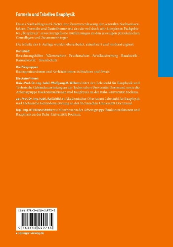 Buchcover und Innenansicht für das Buch: Formeln und Tabellen Bauphysik