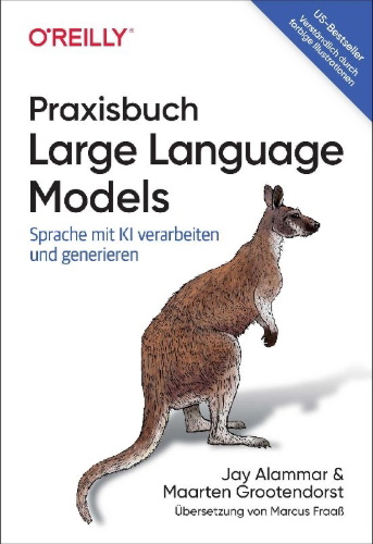 Buchcover und Innenansicht für das Buch: Praxisbuch Large Language Models