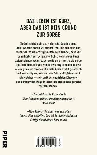 Buchcover und Innenansicht für das Buch: 4000 Wochen