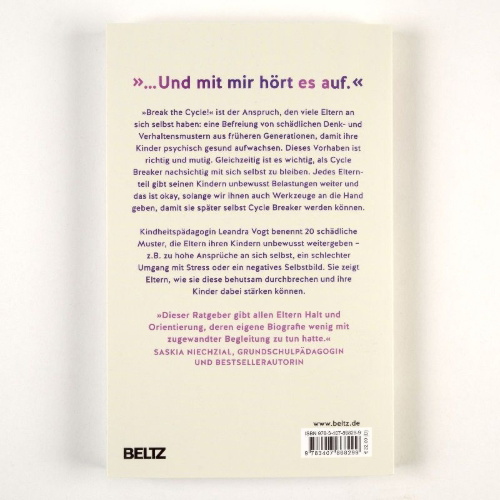 Buchcover und Innenansicht für das Buch: Cycle Breaker: Für mein Kind mache ich es anders