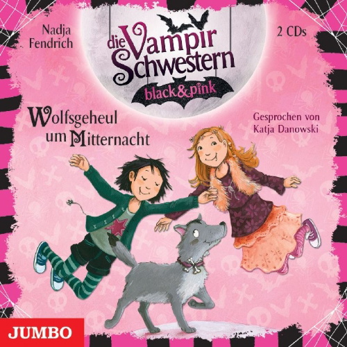 Buchcover und Innenansicht für das Buch: Die Vampirschwestern black & pink. Wolfsgeheul um Mitternacht