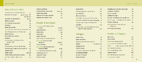 Buchcover und Innenansicht für das Buch: Quickfinder Gartenjahr