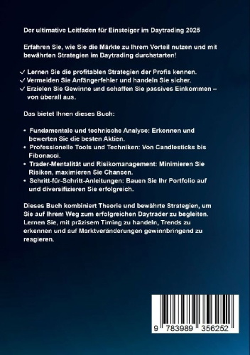 Buchcover und Innenansicht für das Buch: Daytrading für Einsteiger