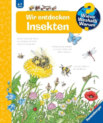Buchcover und Innenansicht für das Buch: Wieso? Weshalb? Warum?, Band 39: Wir entdecken Insekten