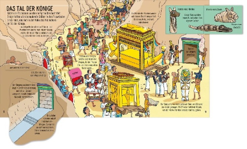 Buchcover und Innenansicht für das Buch: Aufklappen und Entdecken: Mumien und Pyramiden im alten Ägypten