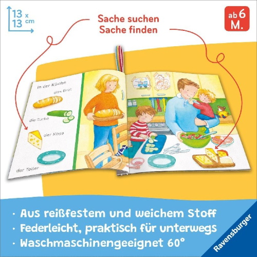 Buchcover und Innenansicht für das Buch: Mein Knuddel-Knautsch-Buch - Sachen suchen. Mein Zuhause