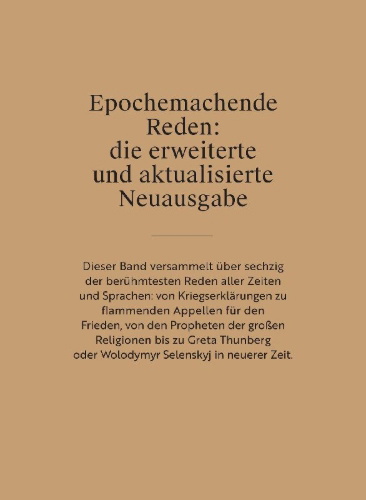 Buchcover und Innenansicht für das Buch: Reden, die unsere Welt veränderten