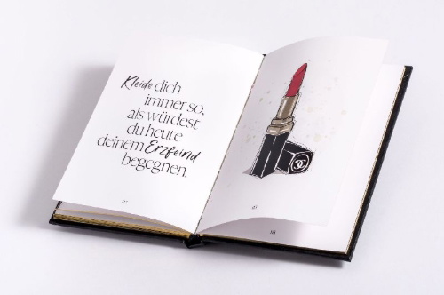 Buchcover und Innenansicht für das Buch: Coco Chanel: Words from a Fashion Icon