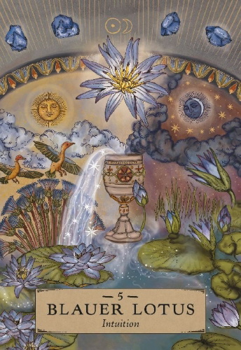Buchcover und Innenansicht für das Buch: Herbal Astrology Orakel: 55 Karten mit Botschaften und Anleitungen