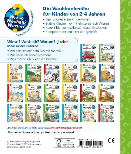Buchcover und Innenansicht für das Buch: Wieso? Weshalb? Warum? junior, Band 80 - Mein erstes Fahrrad