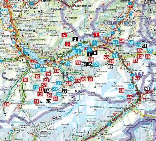 Buchcover und Innenansicht für das Buch: ROTHER Wanderführer Berner Oberland Ost: Rund um Interlaken, Grindelwald und Meiringen. 60 Wanderungen und Mehrtagestouren