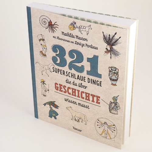 Buchcover und Innenansicht für das Buch: 321 superslimme dingen die je moet weten over geschiedenis