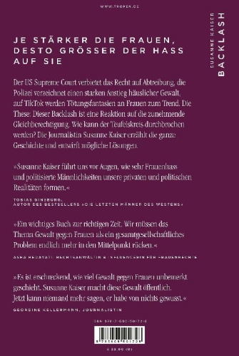 Buchcover und Innenansicht für das Buch: Backlash - Die neue Gewalt gegen Frauen