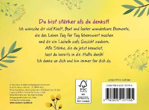 Buchcover und Innenansicht für das Buch: Ich wünsche dir Kraft für jeden Tag