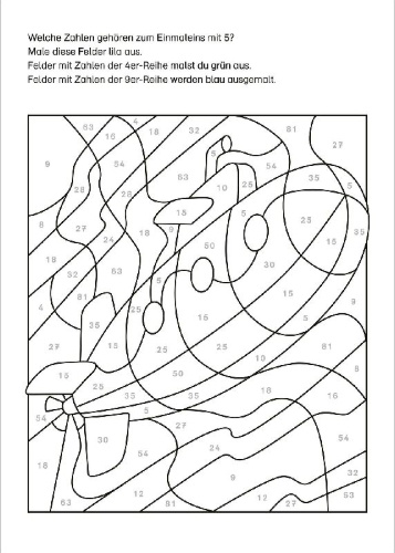 Buchcover und Innenansicht für das Buch: LERNSTERN. Mein Mathe-Malblock. Das kleine Einmaleins